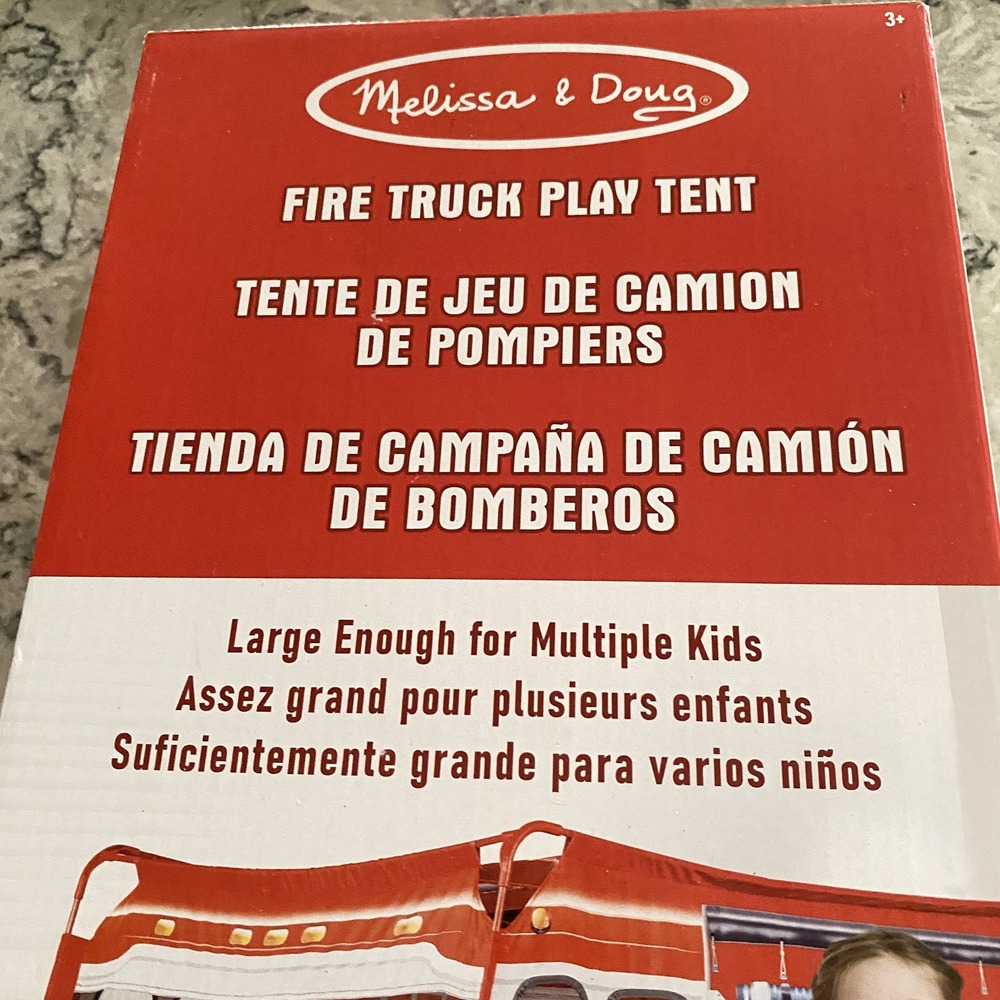 Melissa & Doug Fire Truck Play Tent Kids Ages 3+ Double Sided Pop Up Pretend - Picture 3 of 6